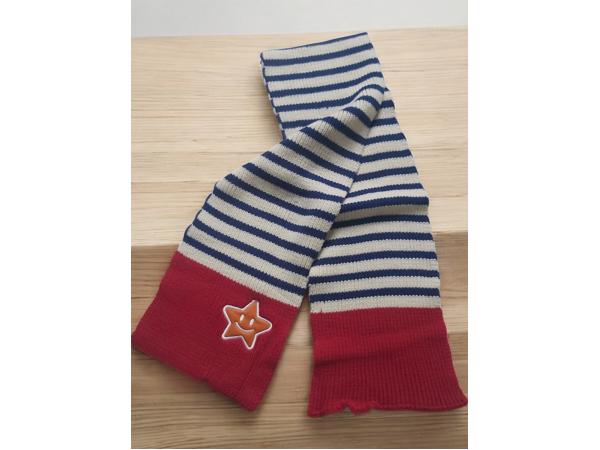 Winter kinder sjaal rood wit blauw met oranje ster one size