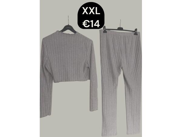 2 delige set grijs XXL