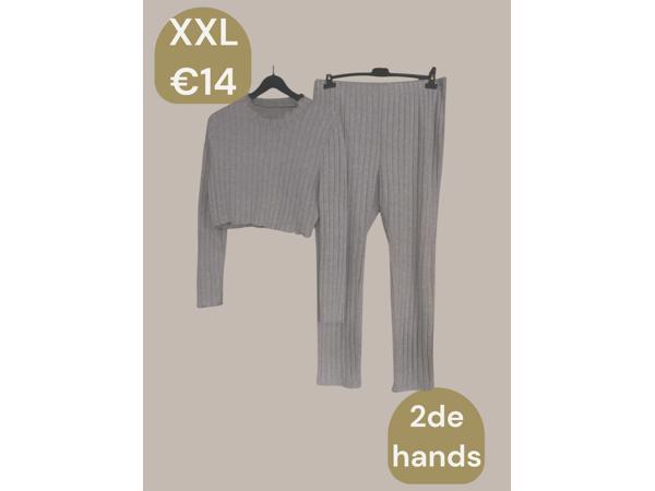 2 delige set grijs XXL