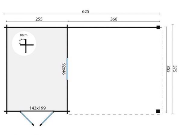 Blokhut - Tuinhuis Diederick | 28 mm | vuren onbehandeld