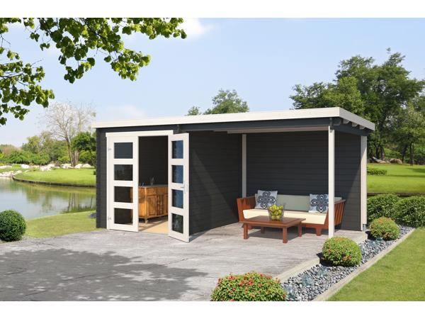 Blokhut met overkapping Helena 472x230 Onbehandeld vuren