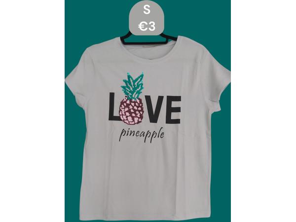 Glo-Story t-shirt lichtblauw love pineapple S