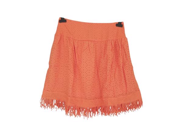 Drole de Copine rok gaatjes patroon oranje M/L