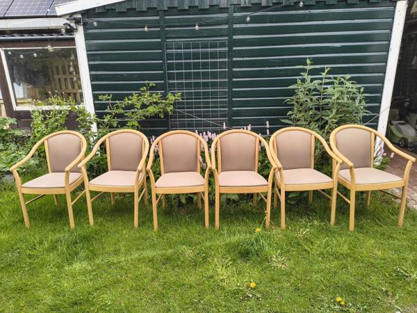 Zes eetkamer / wachtkamer stoelen