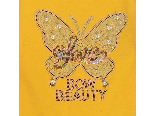 Seagull longsleeve t-shirt okergeel vlinder glitter 146/152