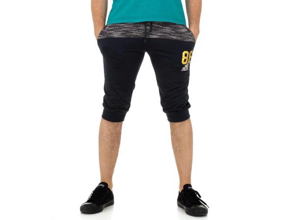 Heren korte broek donkerblauw grijs L