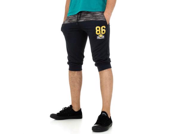 Heren korte broek donkerblauw grijs L