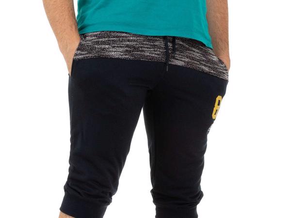 Heren korte broek donkerblauw grijs L