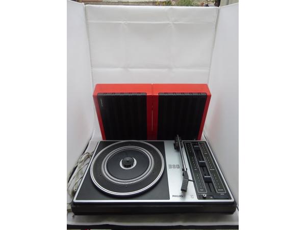 Vintage Philips 380 stereo Platenspeler retro jaren 70.