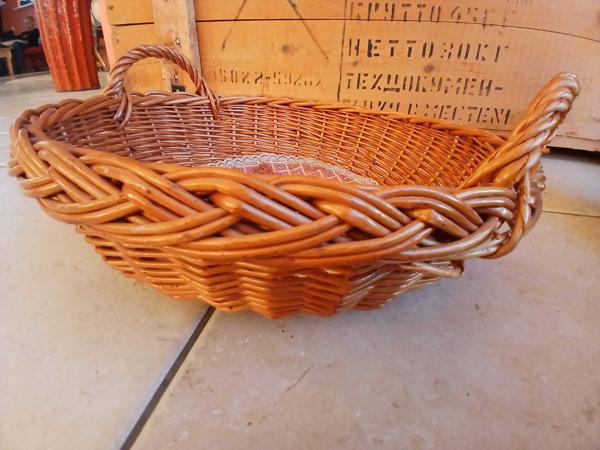 3x Partij broodmand stokbroodmand fruitmand vintage brocante