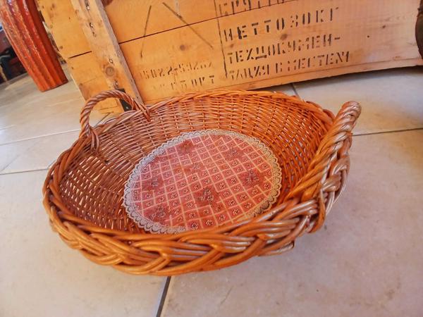 3x Partij broodmand stokbroodmand fruitmand vintage brocante