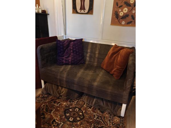 Loveseat - kleine bank 120 velvet grijs