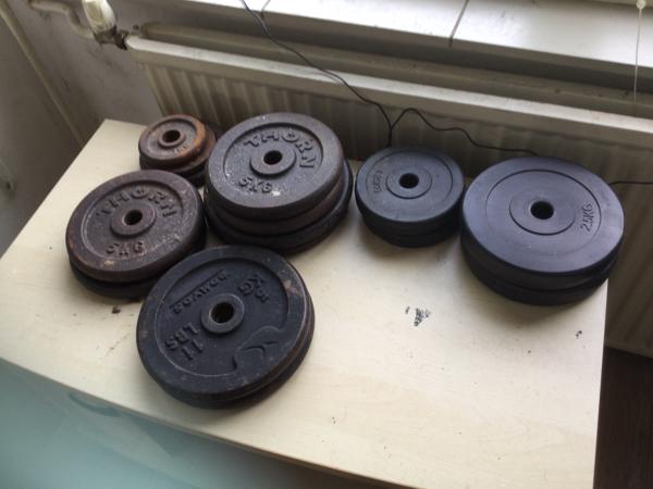 Fitness bank met halter stang