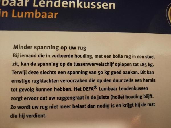 Defa Lendenkussen zwart