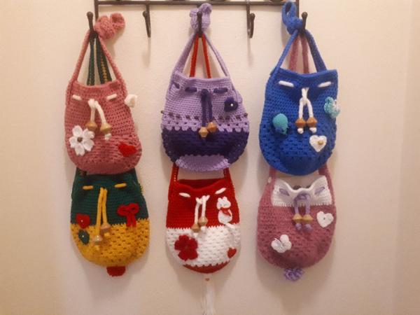 Kinderbuideltasjes handmade