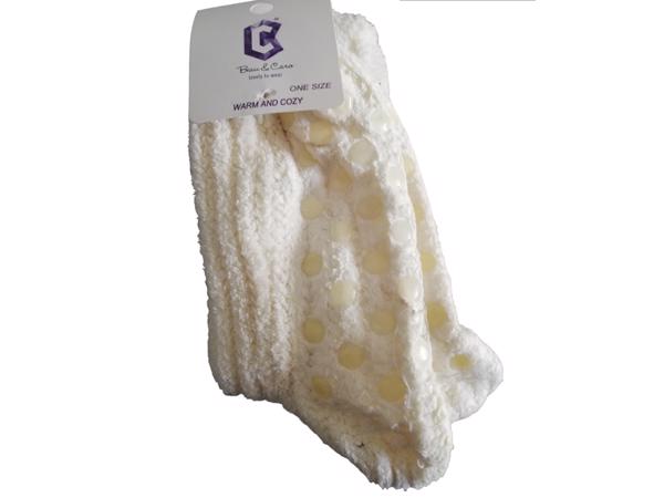Beau & Caro - warme sokken - antislip - One Size - creme