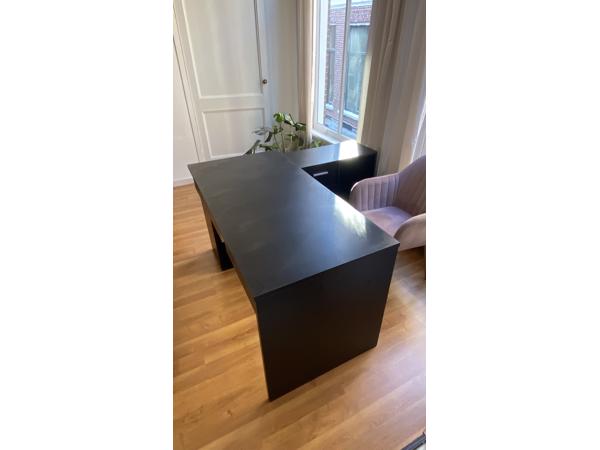 Hoekbureau Lex - zwart - 136x68x75 cm