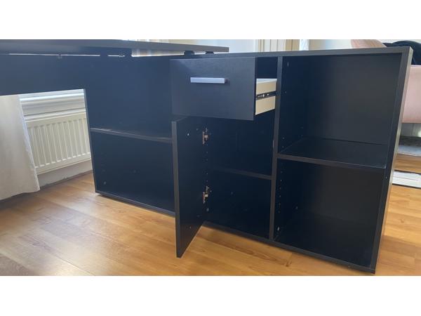 Hoekbureau Lex - zwart - 136x68x75 cm