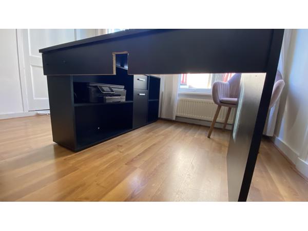 Hoekbureau Lex - zwart - 136x68x75 cm
