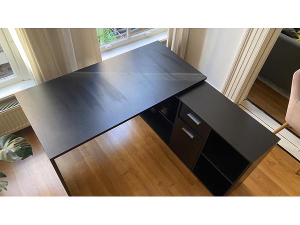 Hoekbureau Lex - zwart - 136x68x75 cm
