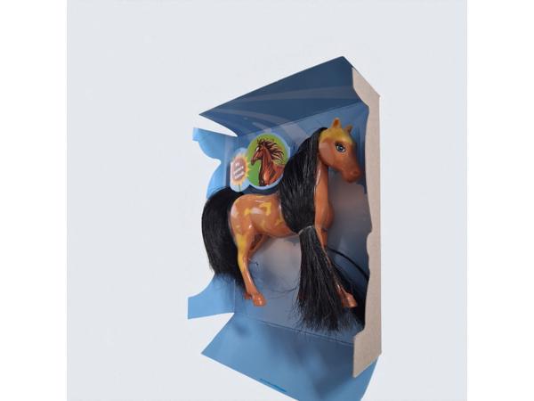 Little horse speelpaard camel bruin zwarte haren camouflage