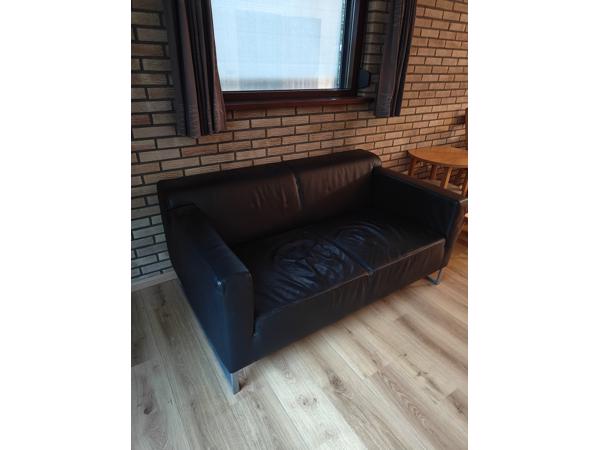Zwarte leren bank