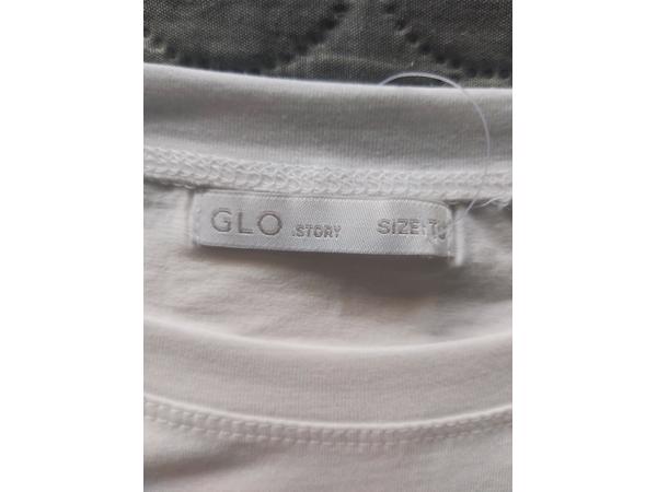 Glo-story t-shirt 1995 wit glamour glitter one size