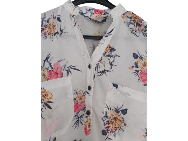 Metrofive bloemen tuniek shirt wit S