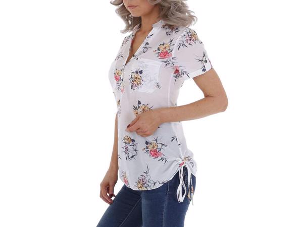 Metrofive bloemen tuniek shirt wit S