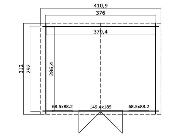 Blokhut Dallas 376x292 Onbehandeld vuren