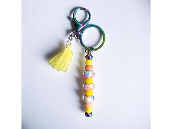 Sleutelhanger - tashanger metallic oranje geel