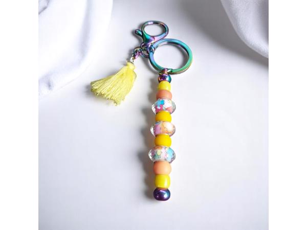 Sleutelhanger - tashanger metallic oranje geel
