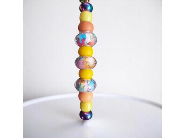 Sleutelhanger - tashanger metallic oranje geel