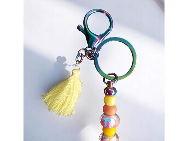 Sleutelhanger - tashanger metallic oranje geel