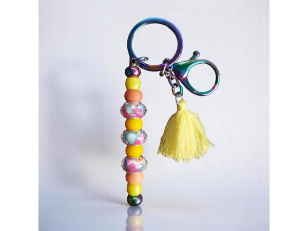 Sleutelhanger - tashanger metallic oranje geel