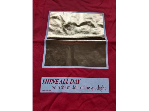Glo-Story t-shirt Shine all day rood goud S