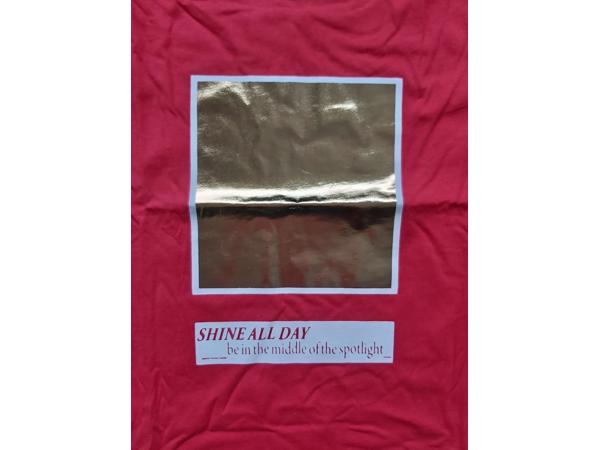 Glo-Story t-shirt Shine all day rood goud S