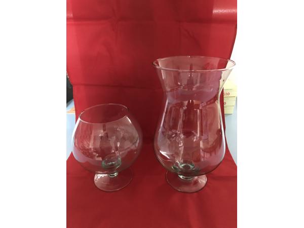 Plant decoratieglas model hoog glas cognac op voet 30 cm