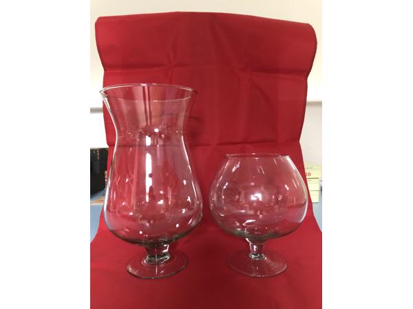 Plant decoratieglas model hoog glas cognac op voet 30 cm