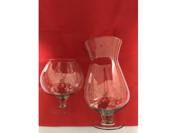Plant decoratieglas model hoog glas cognac op voet 30 cm