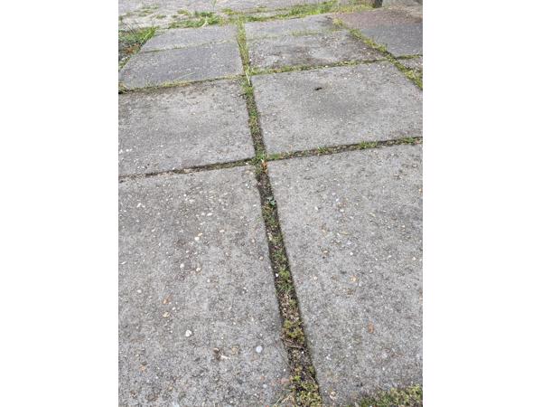 Grijze betontegels voor in de tuin!