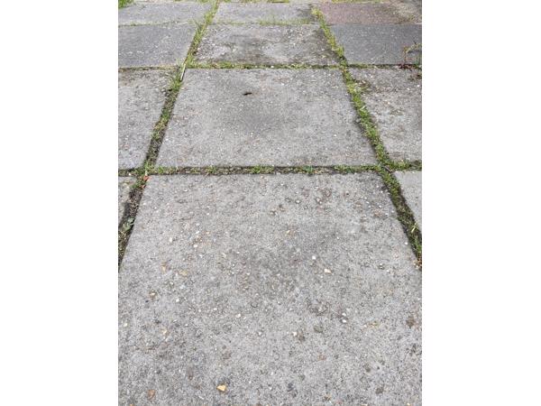 Grijze betontegels voor in de tuin!