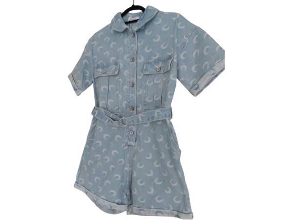 White Icy spijker playsuit maantjes blauw M