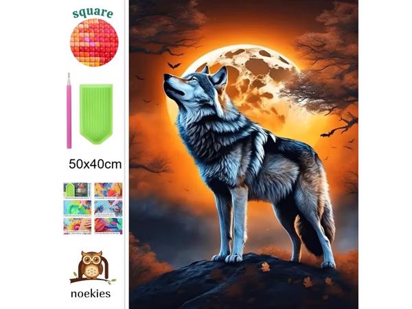 nr 1 Diamond Painting wolf 50x40cm (vierkant)