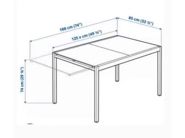 Ikea Glivarp uitschuifbare eettafel chroom
