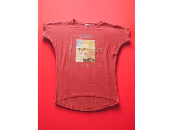 Glo-story t-shirt 1995 rood glamour glitter one size