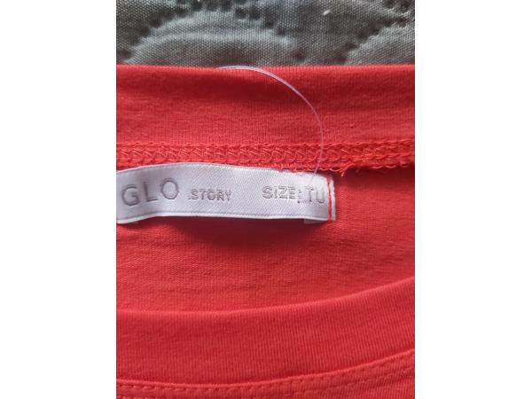 Glo-story t-shirt 1995 rood glamour glitter one size