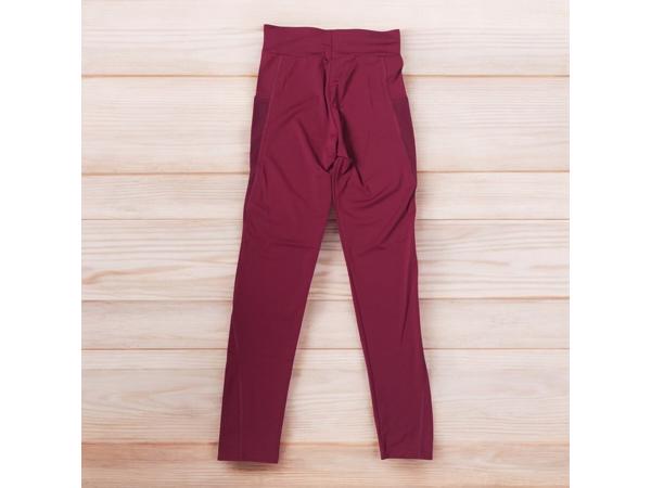 Fashion legging doorschijnende zakken wijnrood S/M 36/38