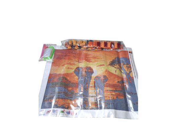 nr 61 Diamond painting olifanten 50x40cm (vierkant)