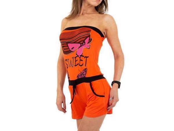 Playsuit offshoulder oranje XL